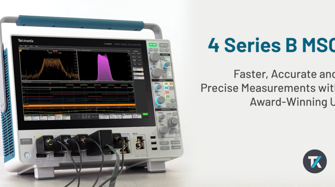 Oscyloskopy Mixed Signal 4 Series B z szybszym mikroprocesorem i wieloma wbudowanymi funkcjami