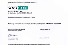 SOFTCOM uzyskał certyfikat ISO EN ISO 9001:2008 