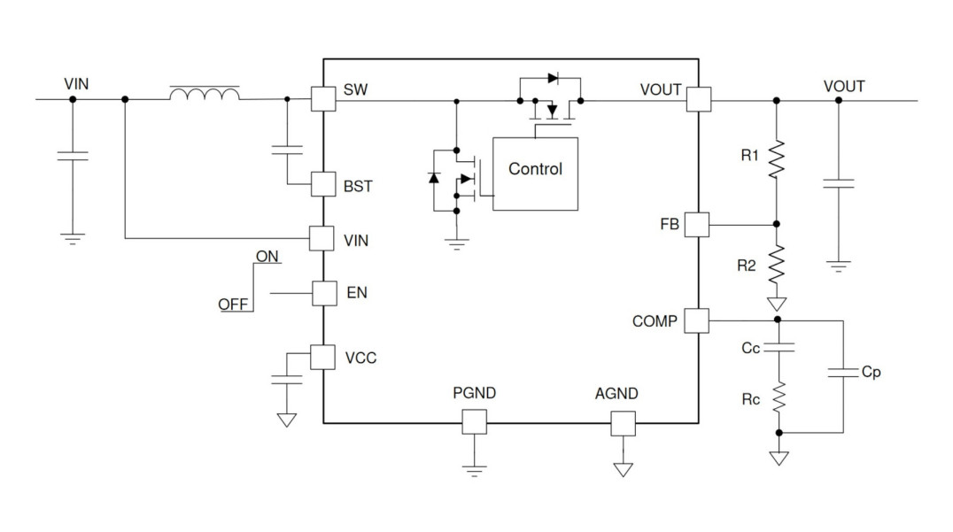 Konwerter DC-DC boost o wydajności prądowej 15 A w obudowie o powierzchni 3,0 x 2,5 mm