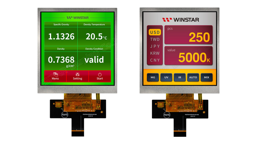 4-calowe kwadratowe wyświetlacze LCD 