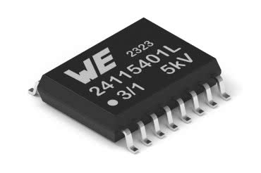 Pojemnościowe izolatory sygnałów cyfrowych z wbudowanymi konwerterami DC-DC 