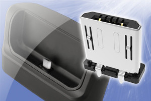Niskoprofilowe pionowe gniazdo Micro USB o małej powierzchni montażowej