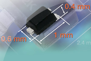 Najmniejszy tranzystor MOSFET w obudowie 1,0 x 0,6 x 0,43mm