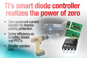 Kontroler \"diody idealnej\" do zastosowań w elektronarzędziach i elektronice samochodowej