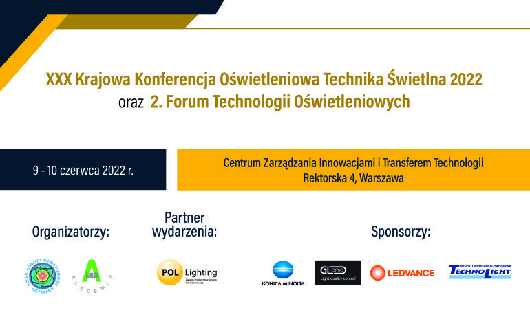 GL Optic sponsorem XXX Krajowej Konferencji Oświetleniowej Technika Świetlna 2022 