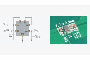 Ultraenergooszczędny konwerter DC-DC boost o wymiarach 2,5 x 2,0 x 1,04 mm
