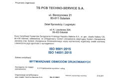 Certyfikat ISO 9001:2015 i 14001:2015 