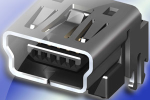 Gniazdo Mini USB do urządzeń o ekstremalnej gęstości upakowania podzespołów