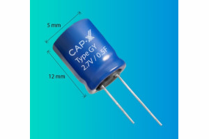 Miniaturowy superkondensator Ø5 x 12 mm / 0,5 F do urządzeń IoT