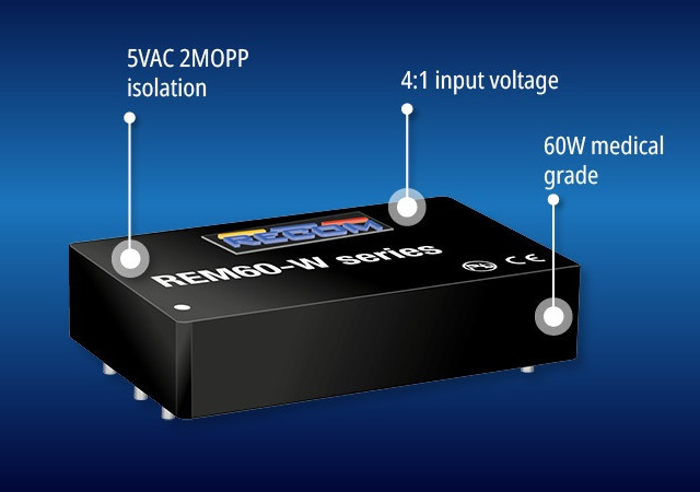 60-watowe konwertery DC-DC o dużej gęstości mocy do zastosowań w aparaturze medycznej