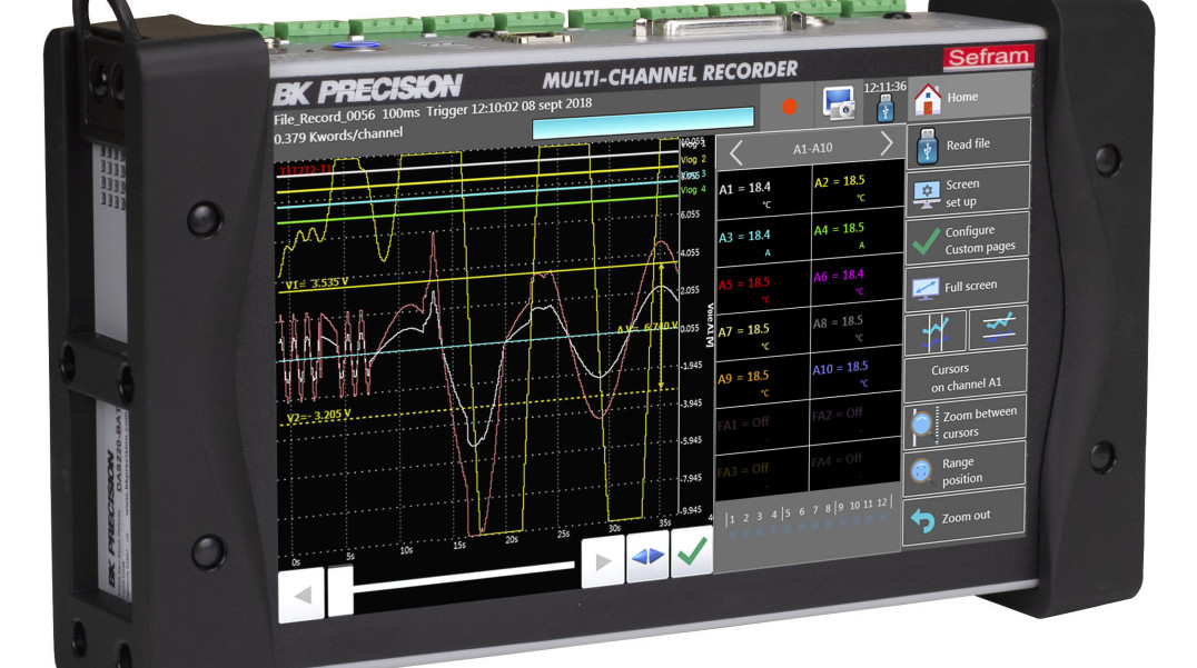 Przenośny rejestrator danych z 10 uniwersalnymi kanałami analogowymi