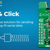 Tani moduł IrDA 4 standardu Click do wysyłania i odbierania danych szeregowych przez port IR