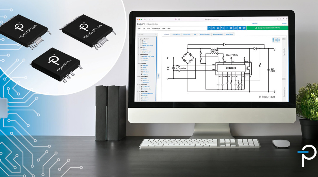 Quasi-rezonansowy kontroler PFC z wbudowanym przełącznikiem GaN 750 V