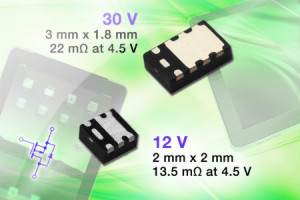 Miniaturowe p-kanałowe MOSFETy o rezystancji kanału od 13,5 mΩ/4,5 V