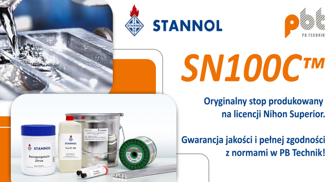 SN100C - certyfikowany bezołowiowy stop lutowniczy