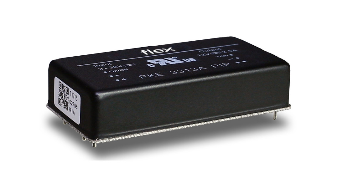 60-watowy konwerter DC-DC w obudowie o powierzchni 50,8 x 25,4 mm