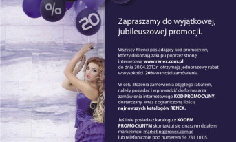 Promocja jubileuszowa - 20% rabatu na 20-lecie RENEX