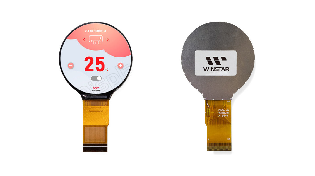 Okrągły wyświetlacz IPS 1,28" o szerokim kącie widzenia i dużej jasności