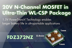 N-kanałowy MOSFET 20V/2A w obudowie 1,0 x 1,0 x 0,4mm