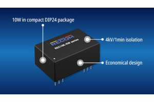 10-watowe przetwornice DC-DC o małym napięciu tętnienia w obudowach DIP24