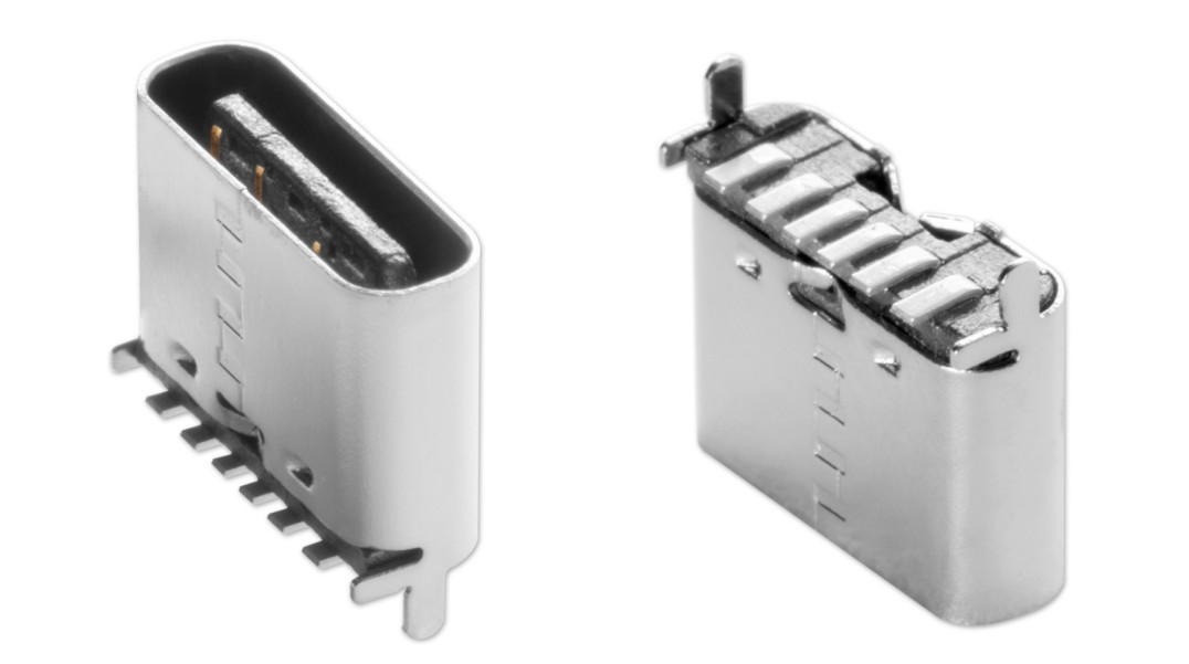 Tanie, pionowe gniazdo USB Type-C power-only o parametrach znamionowych 20 VDC/3 A